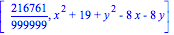 [216761/999999, x^2+19+y^2-8*x-8*y]